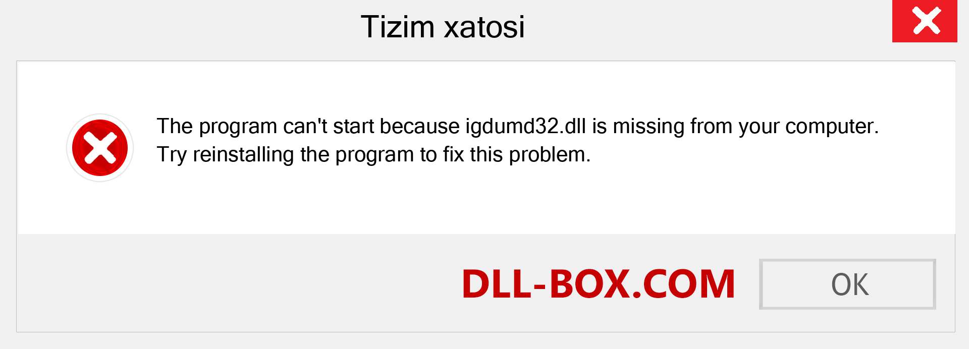 igdumd32.dll fayli yo'qolganmi?. Windows 7, 8, 10 uchun yuklab olish - Windowsda igdumd32 dll etishmayotgan xatoni tuzating, rasmlar, rasmlar